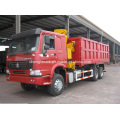 Caminhão basculante Sinotruk HOWO 6X4 com Grua XCMG 10t